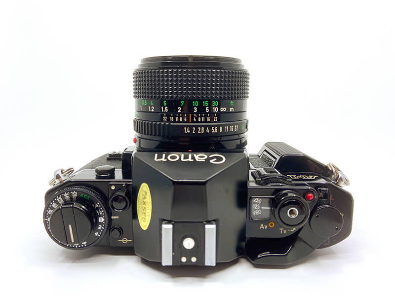 Canon_A-1_Bedienelemete Canon A-1 von oben